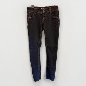 Rewind Y2K Slim Skinny Jeans Lightweight Low Rise Juniors 5 Dark Blue